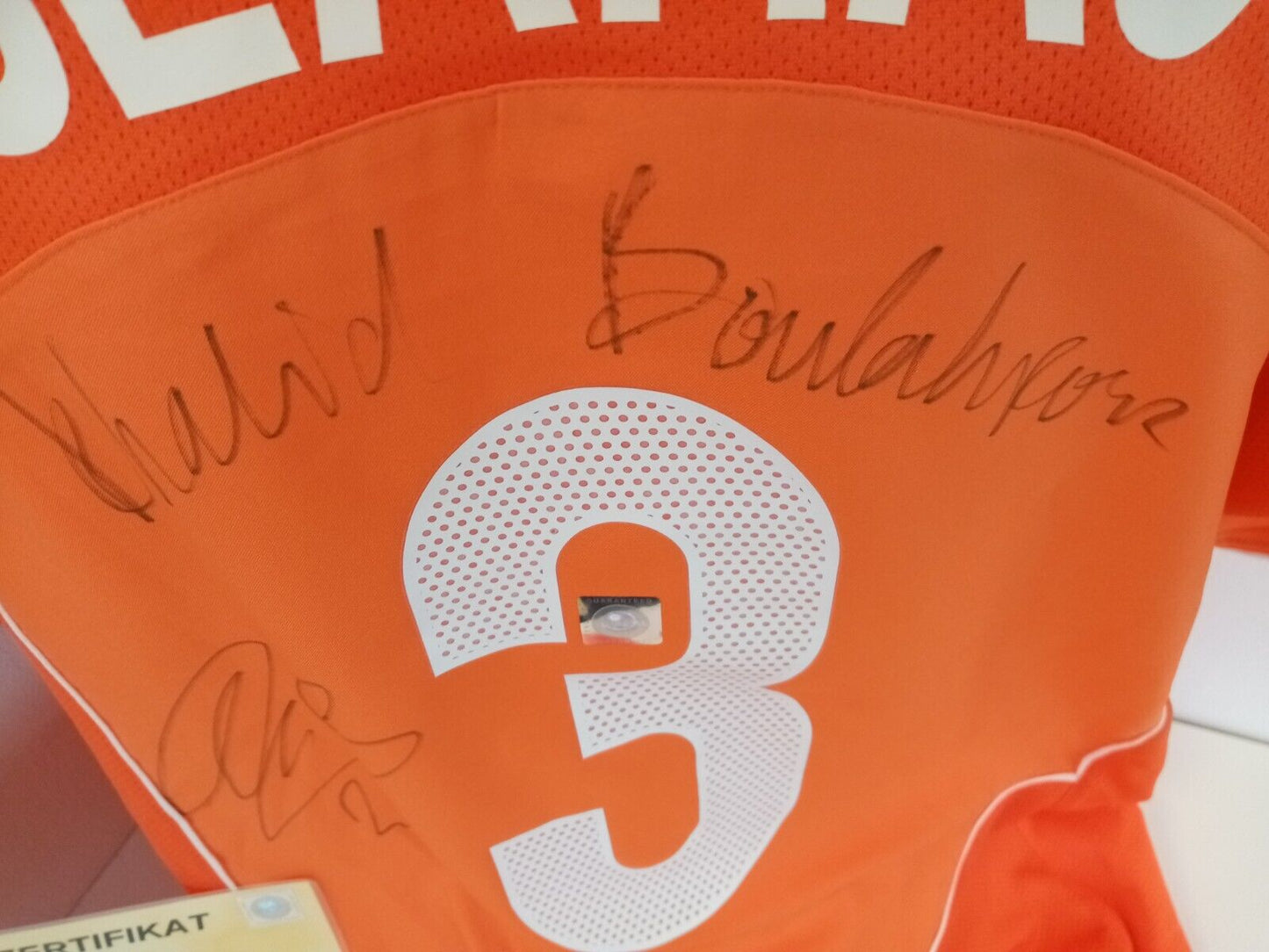 Netherlands jersey Khalid Boulahrouz and Paul Bosvelt signed Holland Nike 176