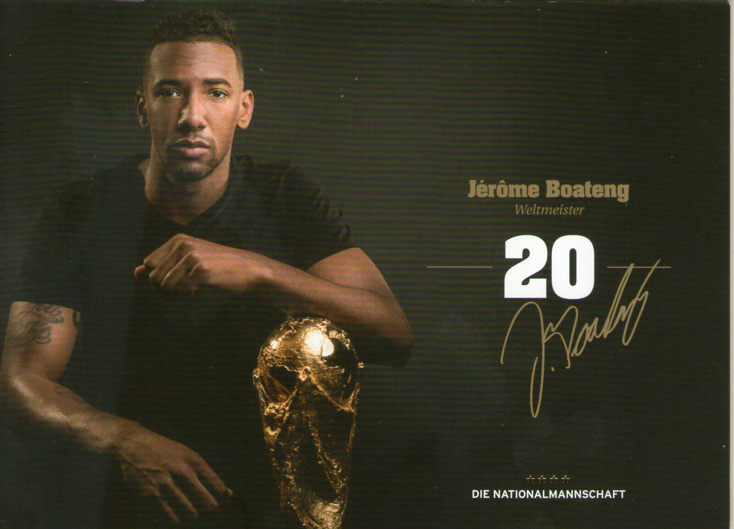 Limited, Limitierte Edition DFB Autogrammkarte! Jerome Boateng!! RAR!!, Gold