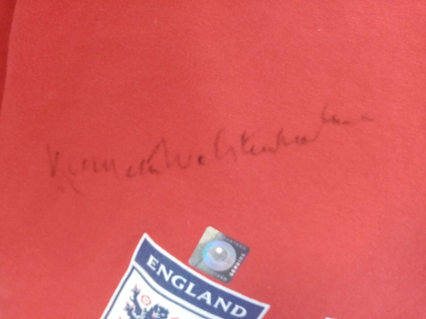 England Shirt World Cup 1966 Geoff Hurst + Kenneth Wolstenholme signed Wembley COA L