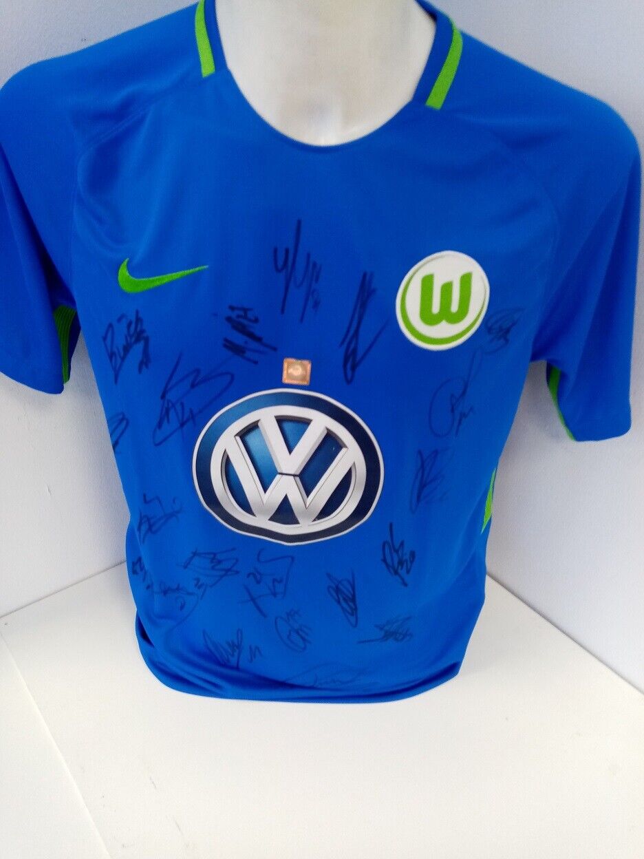 VFL Wolfsburg Jersey 2018/2019 Team Signed Wolves Autograph Adidas Bundesliga M