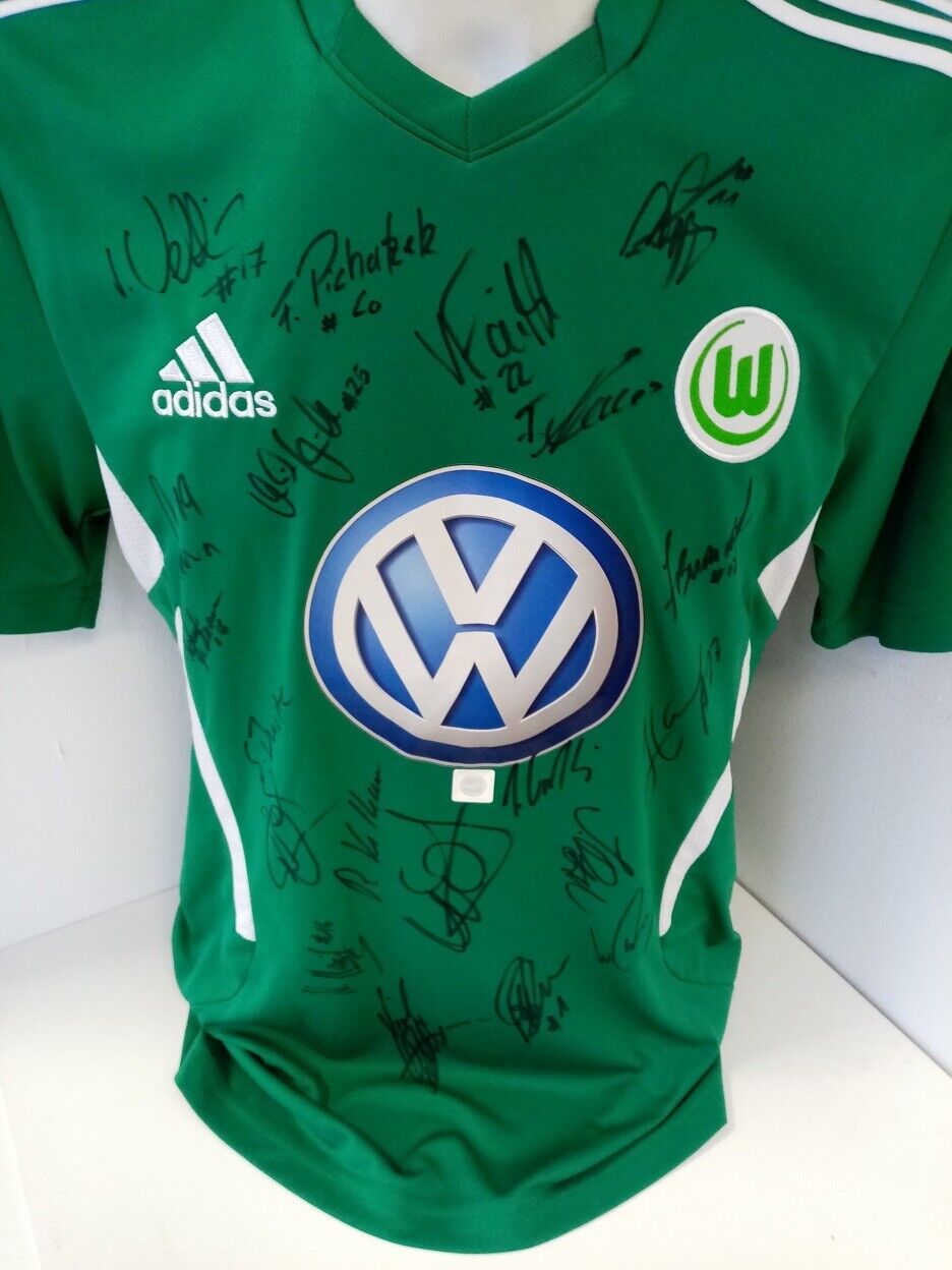 VFL Wolfsburg Jersey 2012/2013 Team Signed Wolves Autograph Adidas Bundesliga M