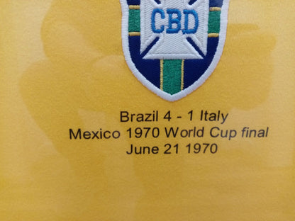 Brazil Repro Trikot WM 1970 + frame Team -signed autograph Pele Neu Coa