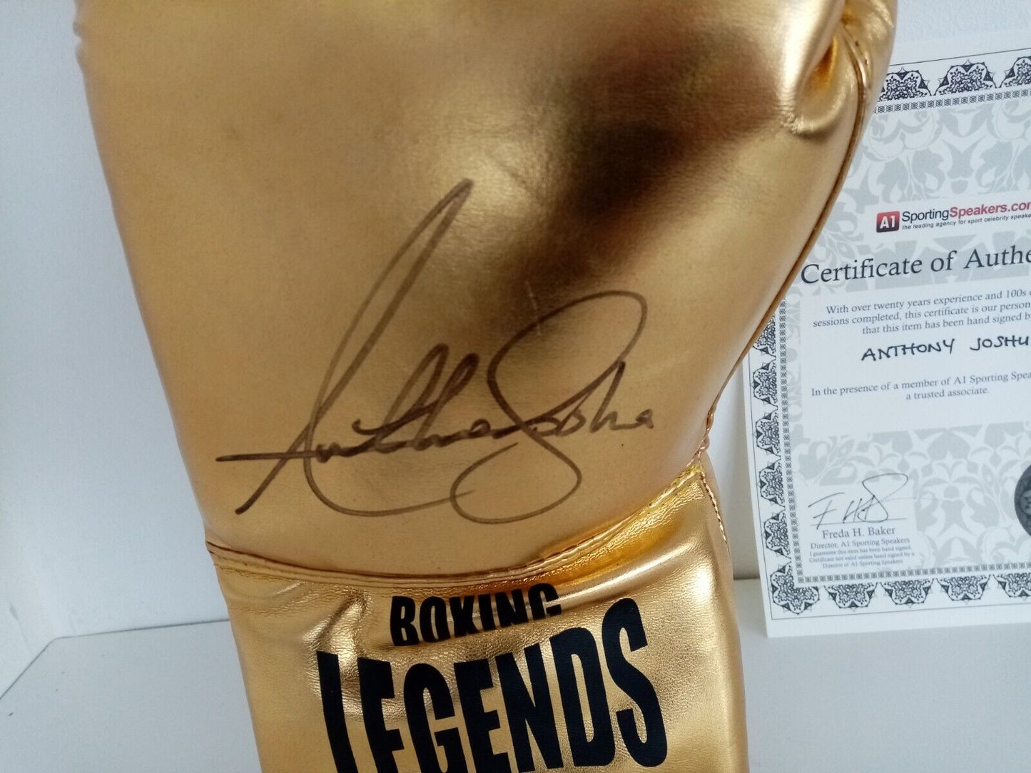 Boxing Gloves Anthony Joshua signed signature autograph boxing England COA