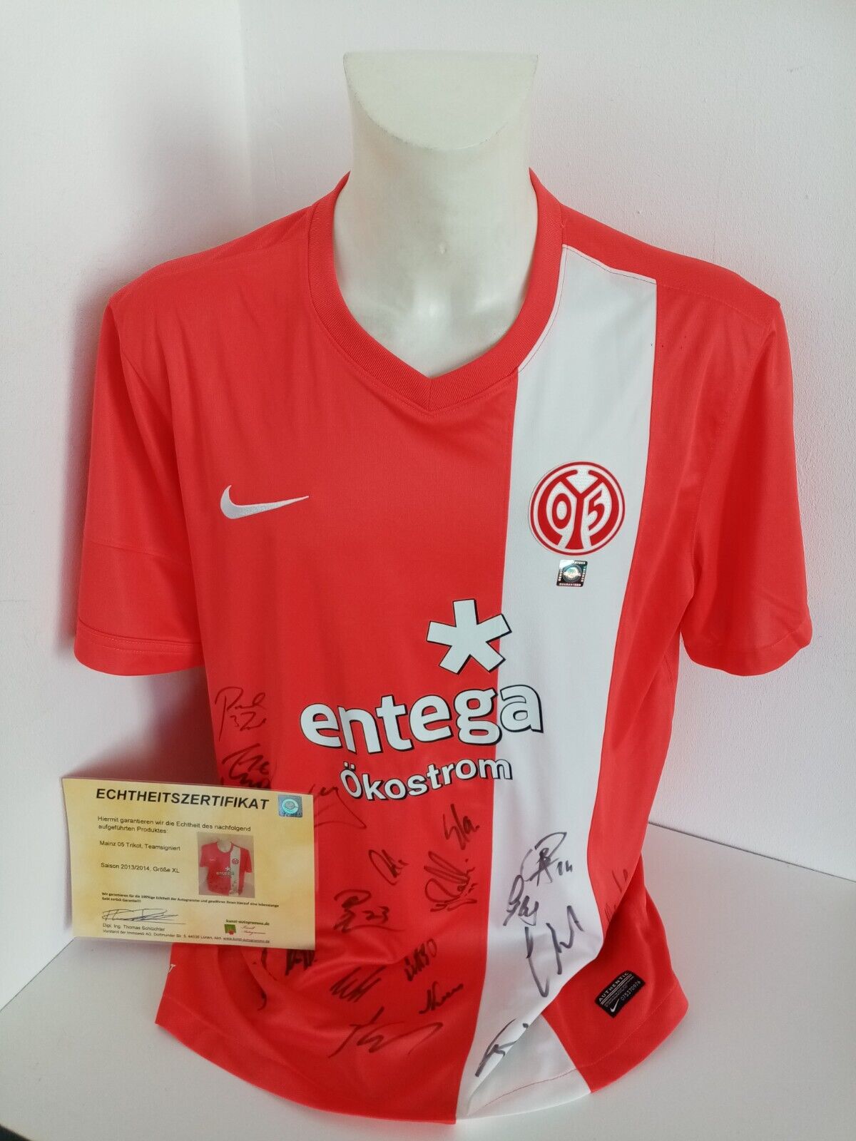 Mainz 05 Jersey 2013/2014 Team Signed FSV Bundesliga Autograph New Nike COA XL