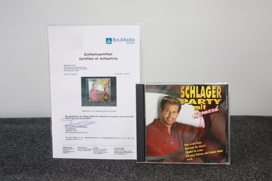 CD, Leonard signed, Schlagerparty with Leonard, Music, German, Singing Schlager