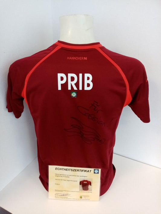 Hannover 96 jersey Edgar Prib signed + dedication autograph Bundesliga football S