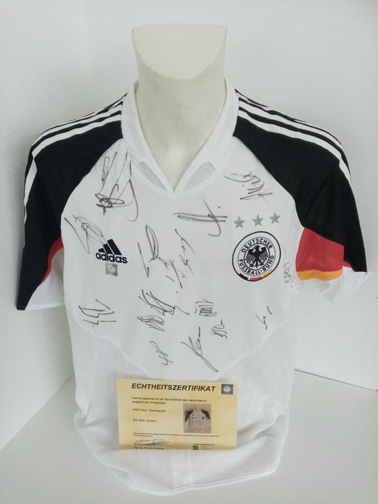 Germany Jersey EM 2004 Team Signed DFB Football Autograph Euro Adidas New L