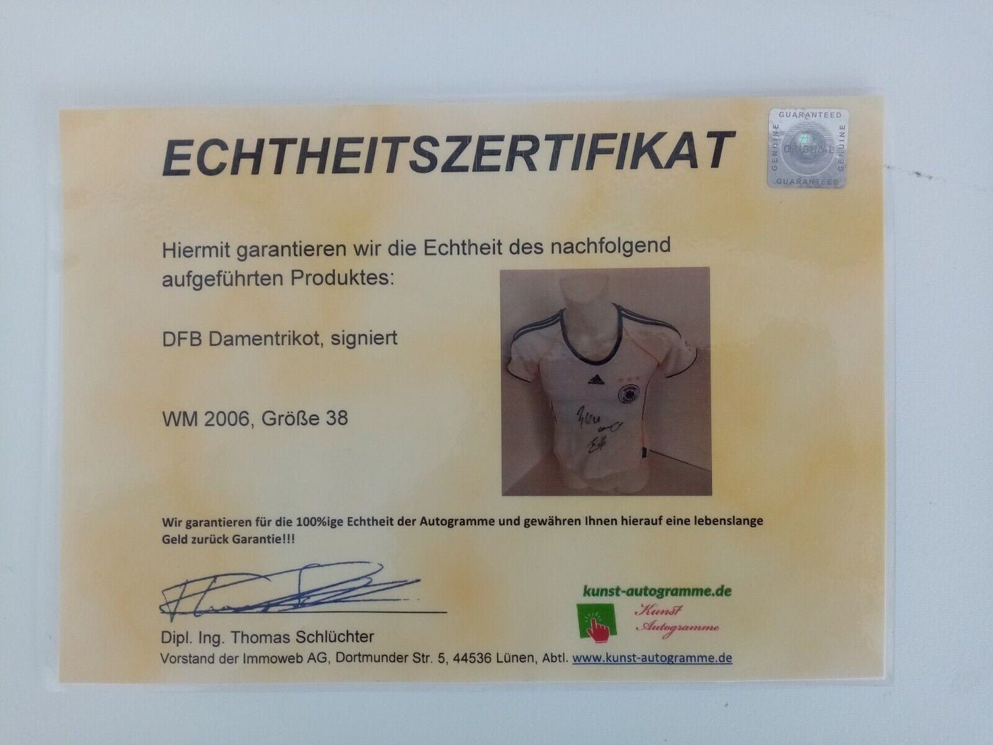 Deutschland Trikot Signiert DFB WM 2006 Autogramm Adidas Damen Fußball Größe 38