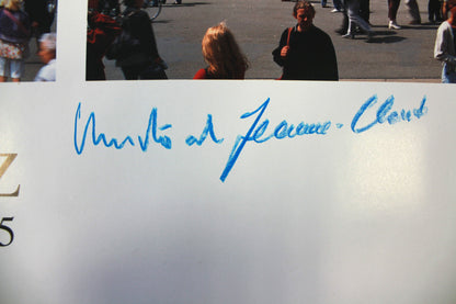 Lámina artística firmada a mano por Christo y Jeanne-Claude + tejido original del Reichstag 