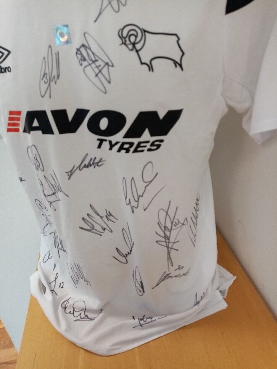 Derby County Jersey 17/18 Team Signed England Premier League Autograph Umbro M