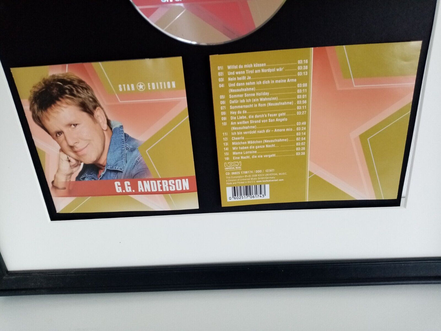 CD / Blank GG Anderson signed + Album in frame Autograph Music Schlager