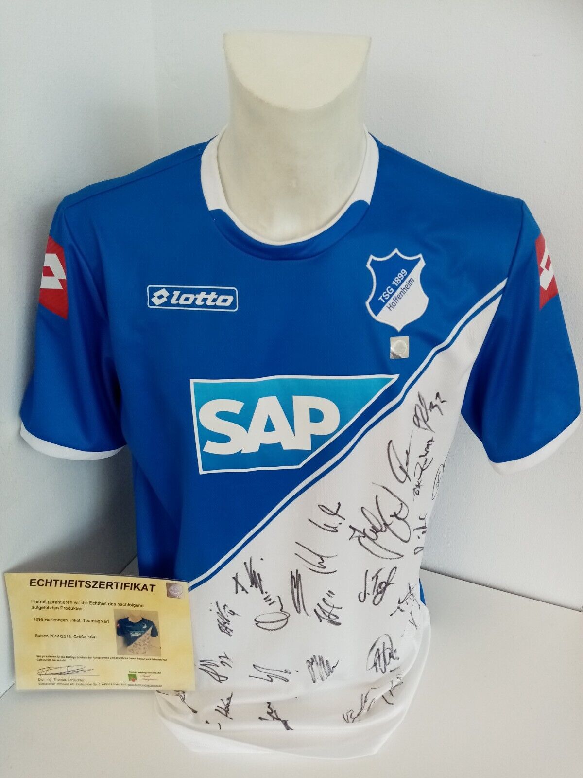 1899 Hoffenheim Jersey 14/15 Team Signed Autograph Football Bundesliga Lotto 164