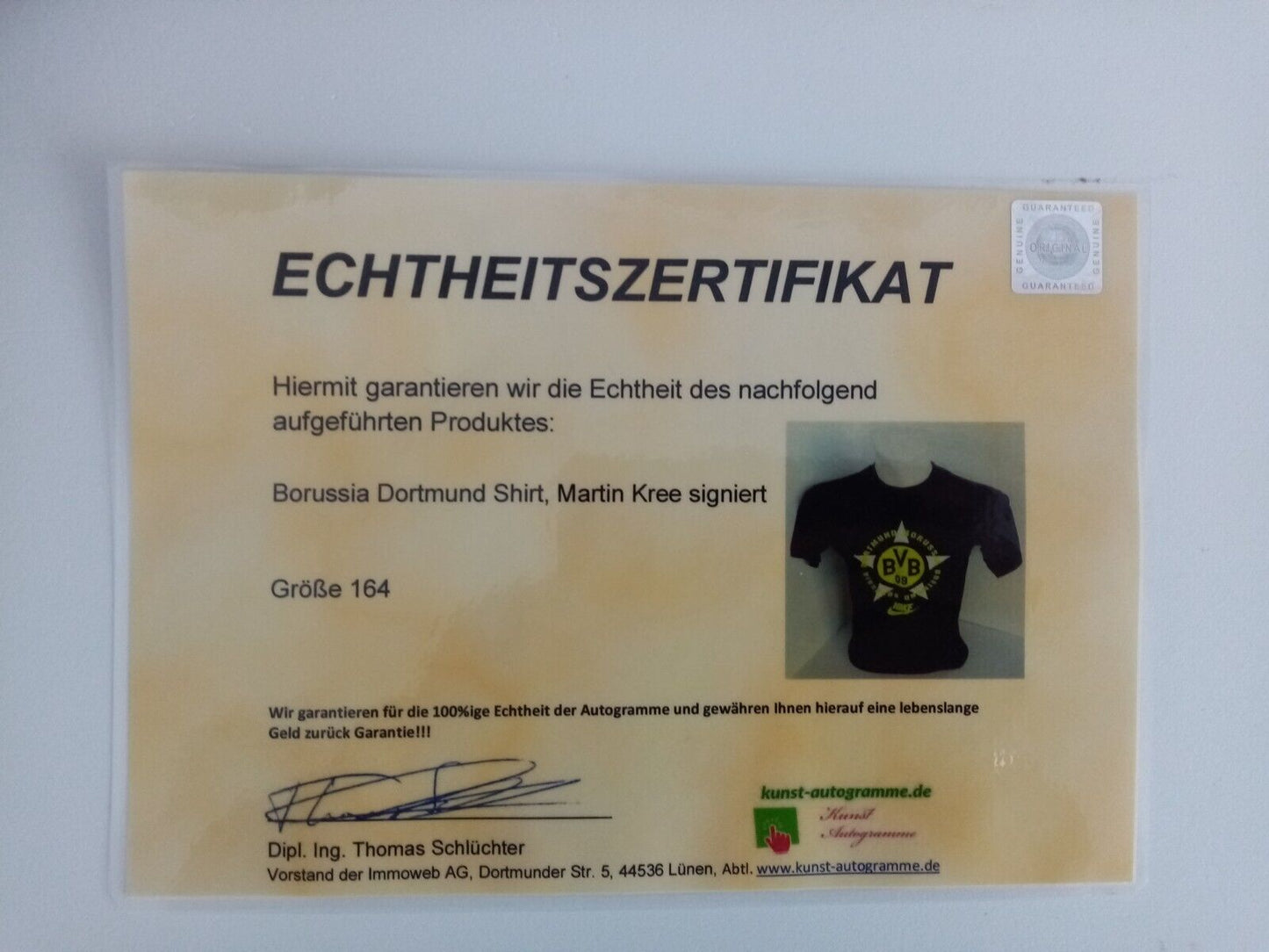 Borussia Dortmund Shirt Martin Kree signiert BVB Fußball Autogramm Nike COA 164