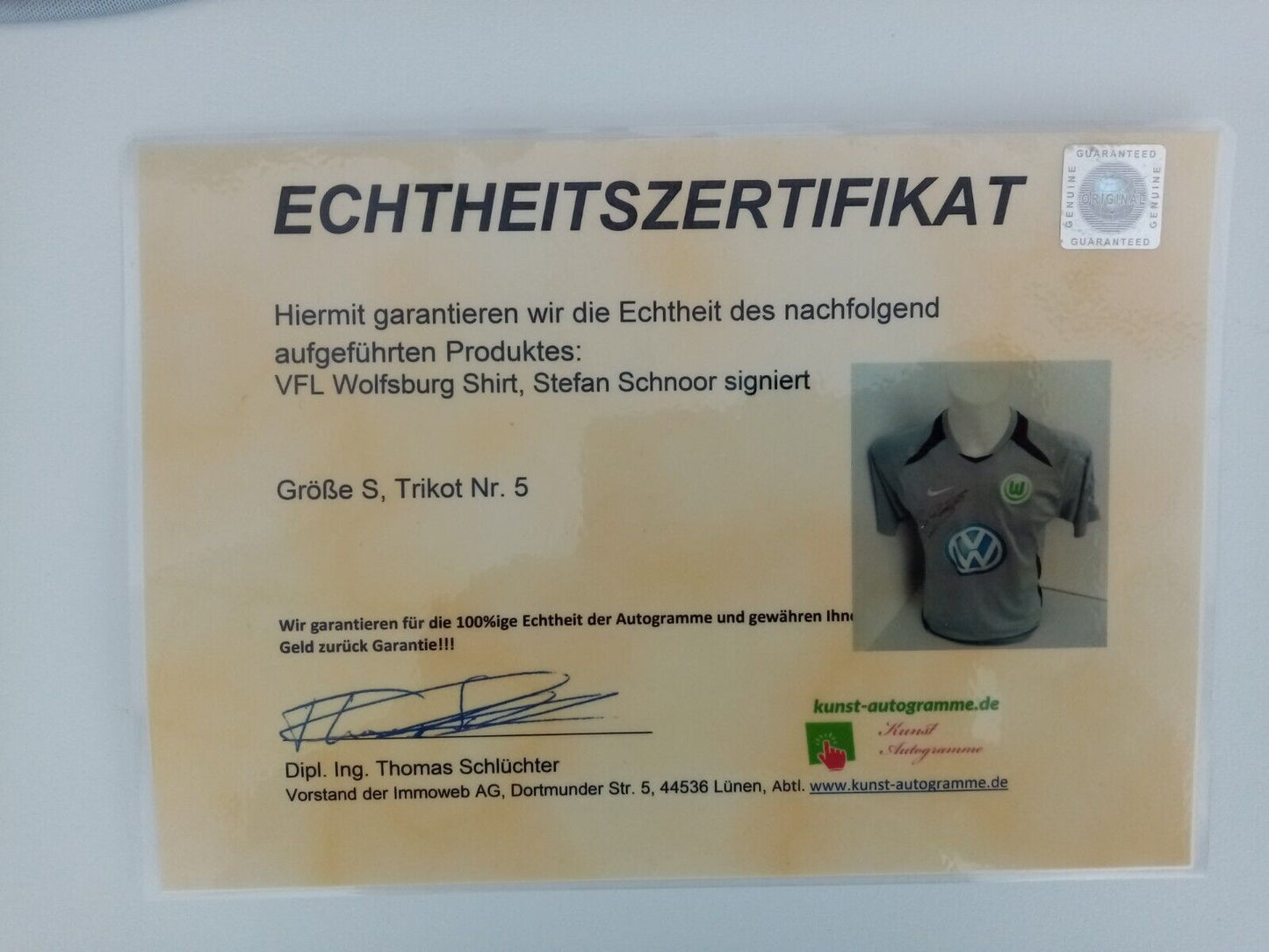 VFL Wolfsburg Shirt Stefan Schnoor signed football autograph jersey Nike S