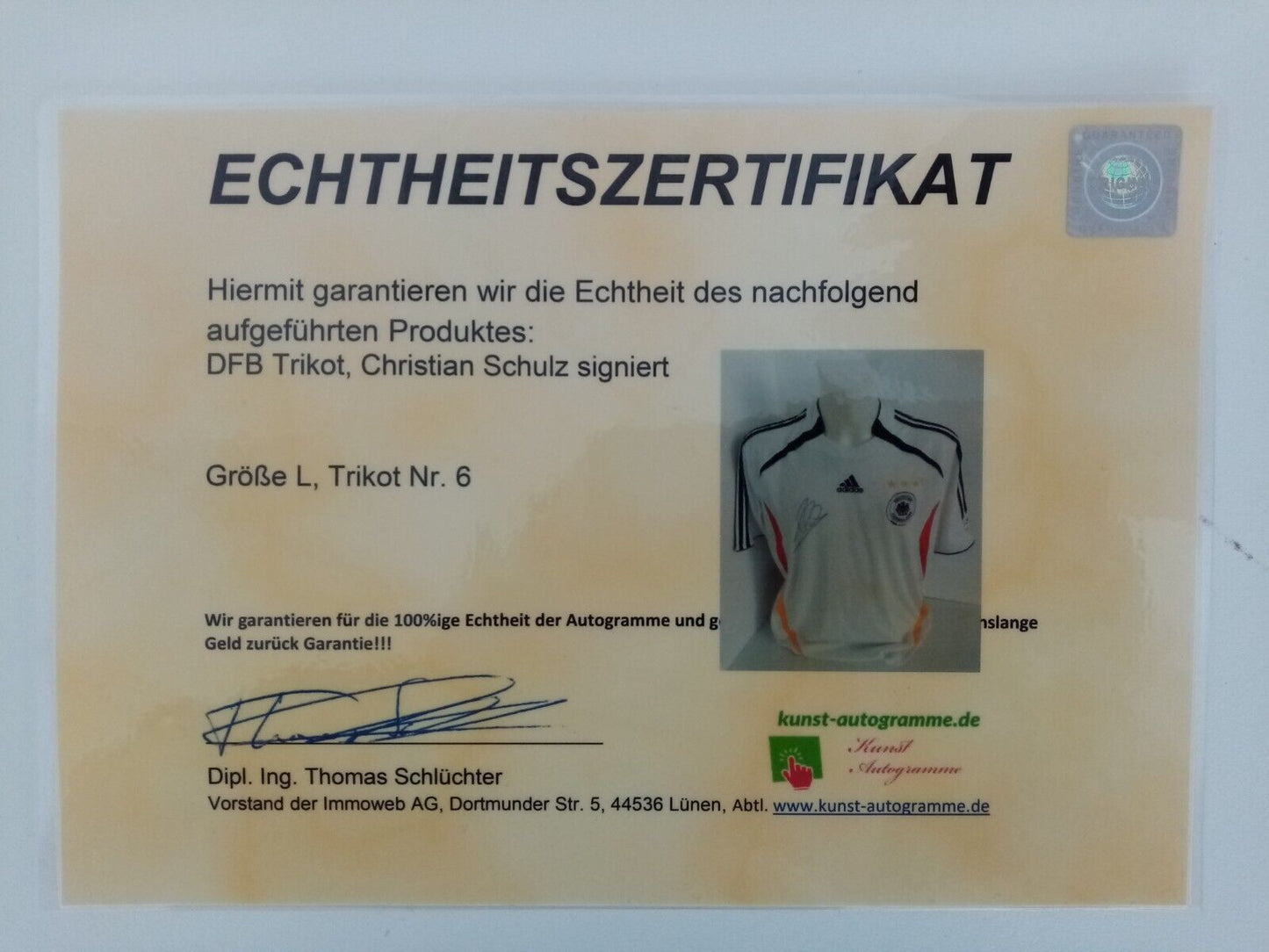 Germany jersey Christian Schulz signed DFB signature autograph Adidas L