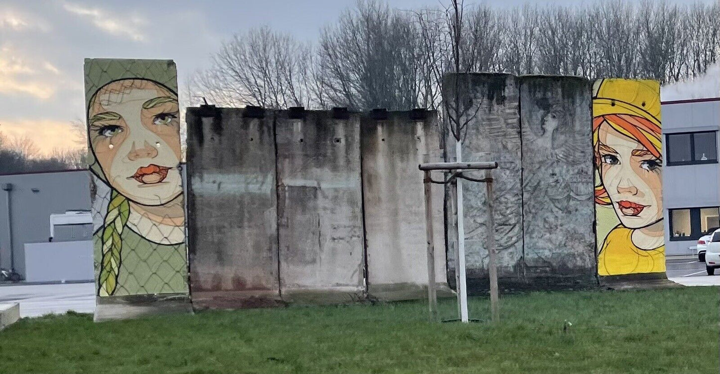 El Bocho bemalte Berliner Mauer - Echtes Mauerelement -segment