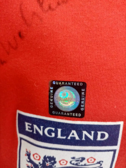 England Shirt World Cup 1966 Geoff Hurst + Kenneth Woltenholme signed Wembley Coa L