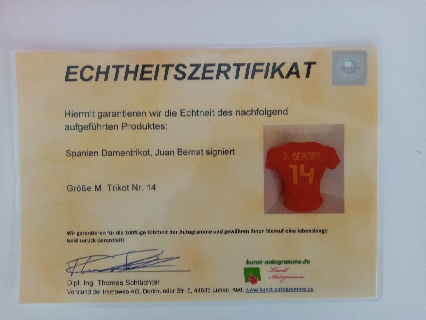 Spain Women's Jersey Juan Bernat signed autograph football Adidas New Espana M