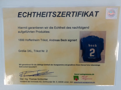 1899 Hoffenheim jersey Andreas Beck signed Bundesliga football new puma 3xl
