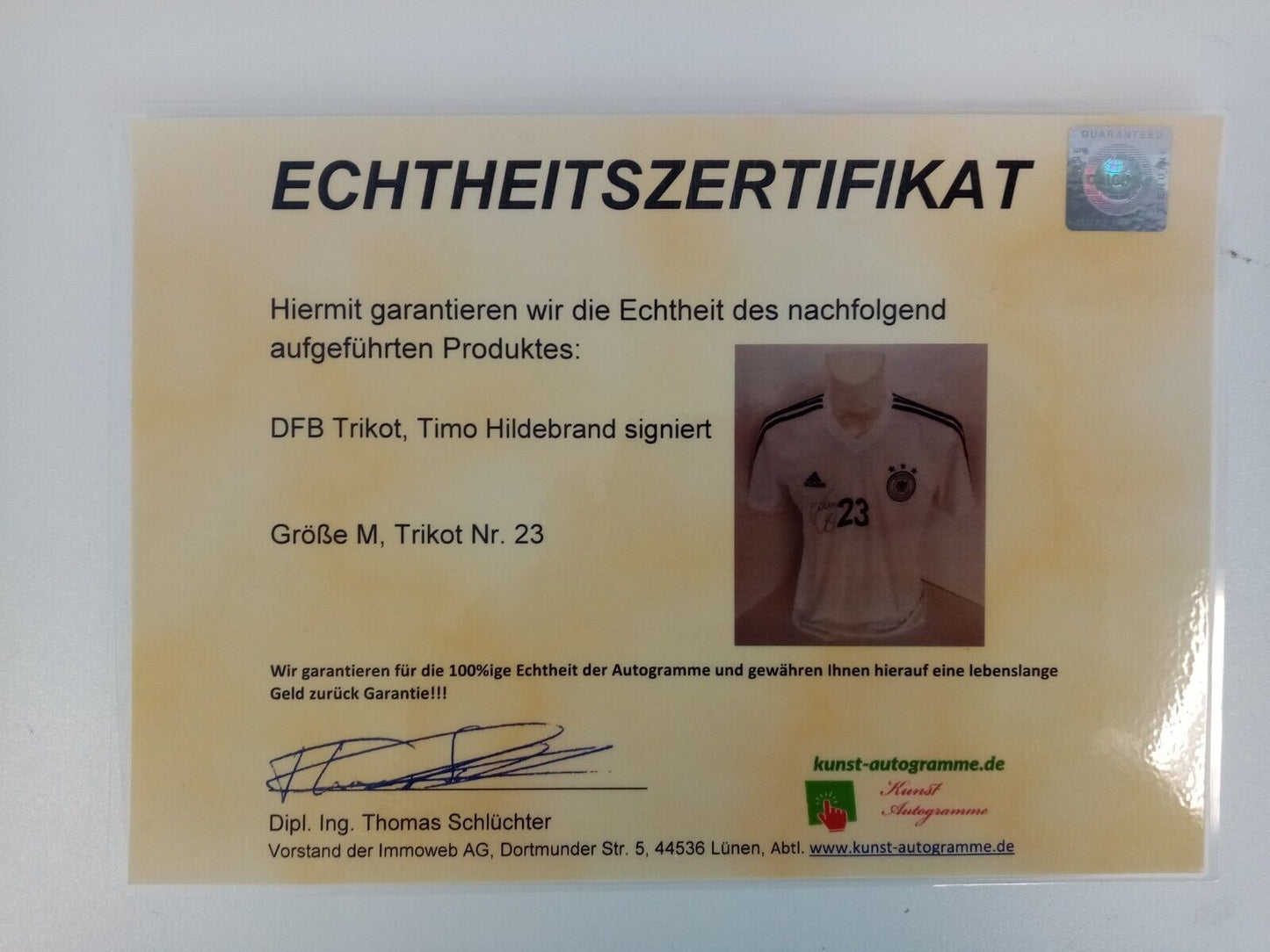 Germany jersey Timo Hildebrand signed DFB signature Adidas autograph M