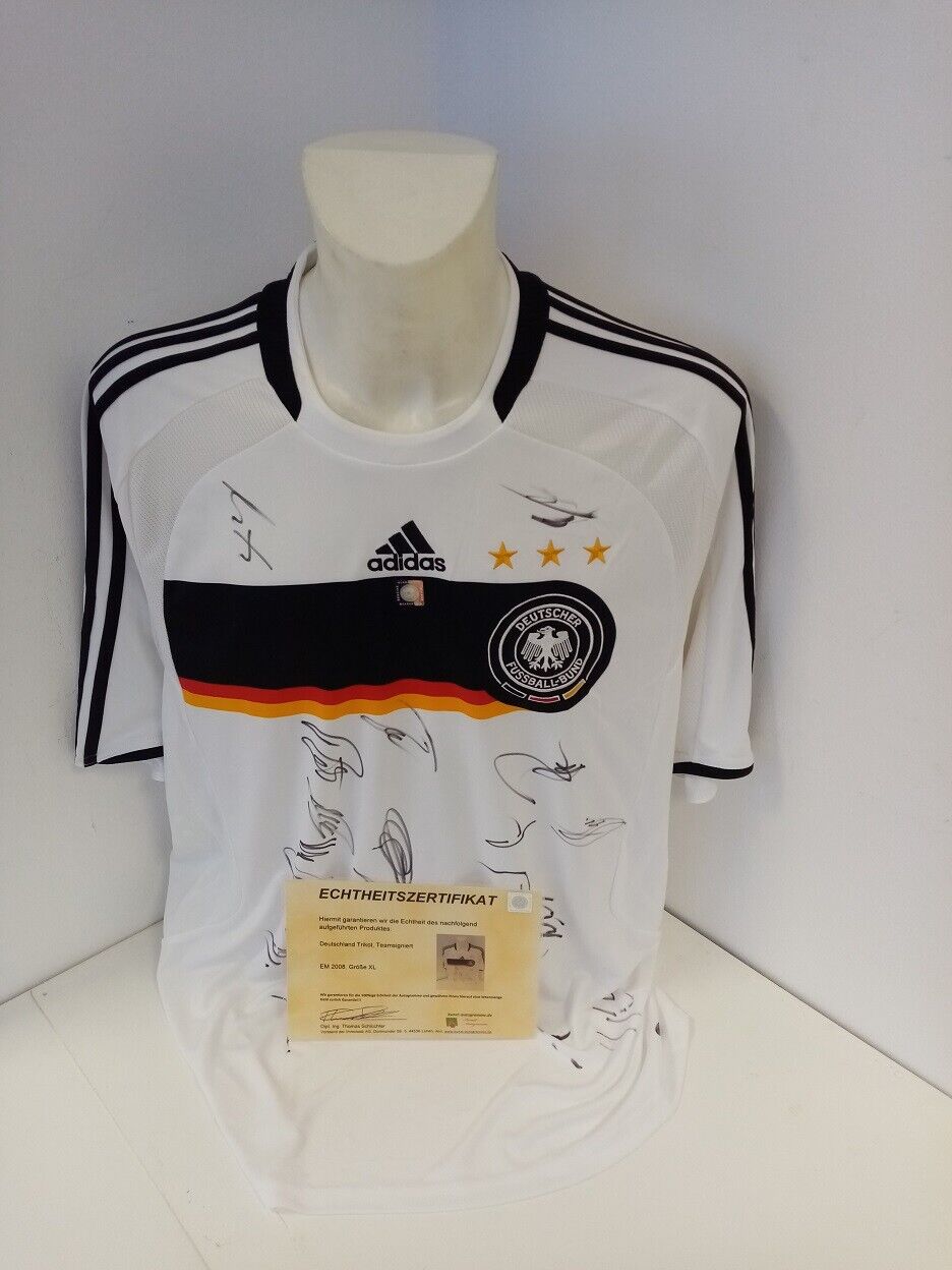 Deutschland Trikot EM 2008 Teamsigniert Euro Autogramm Fußball DFB Adidas Neu XL