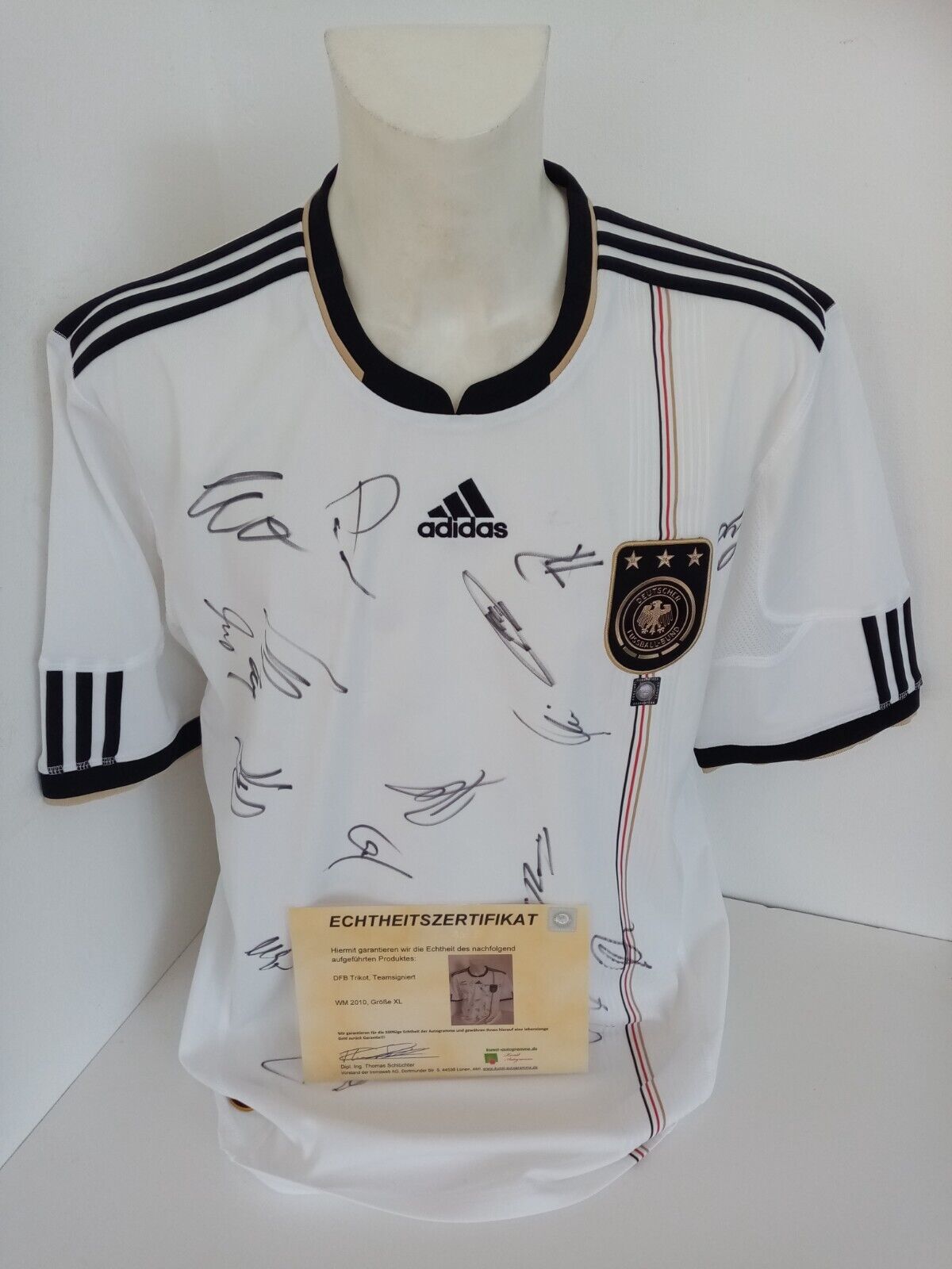 Germany jersey World Cup 2010 team signed DFB football autograph adidas new XL