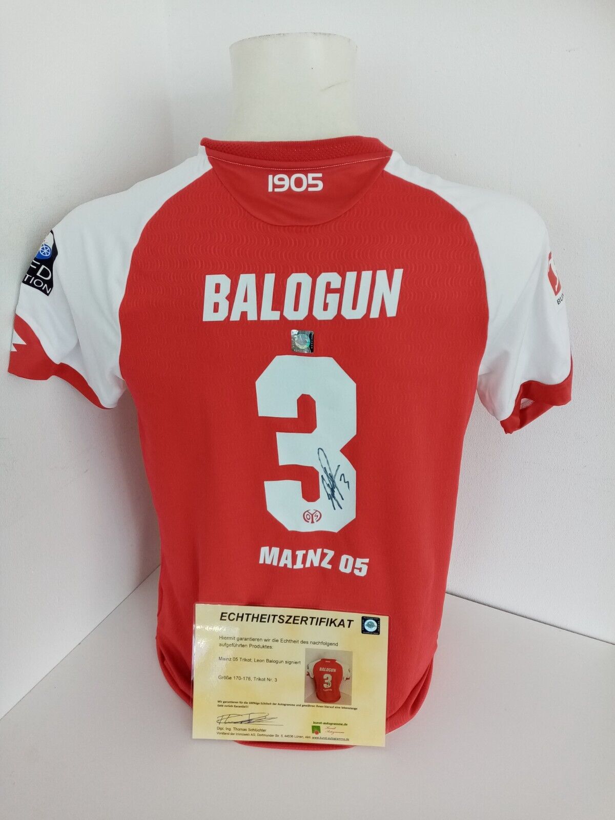 FSV Mainz 05 Trikot Leon Balogun signiert Neu Bundesliga Autogramm Lotto 170-176