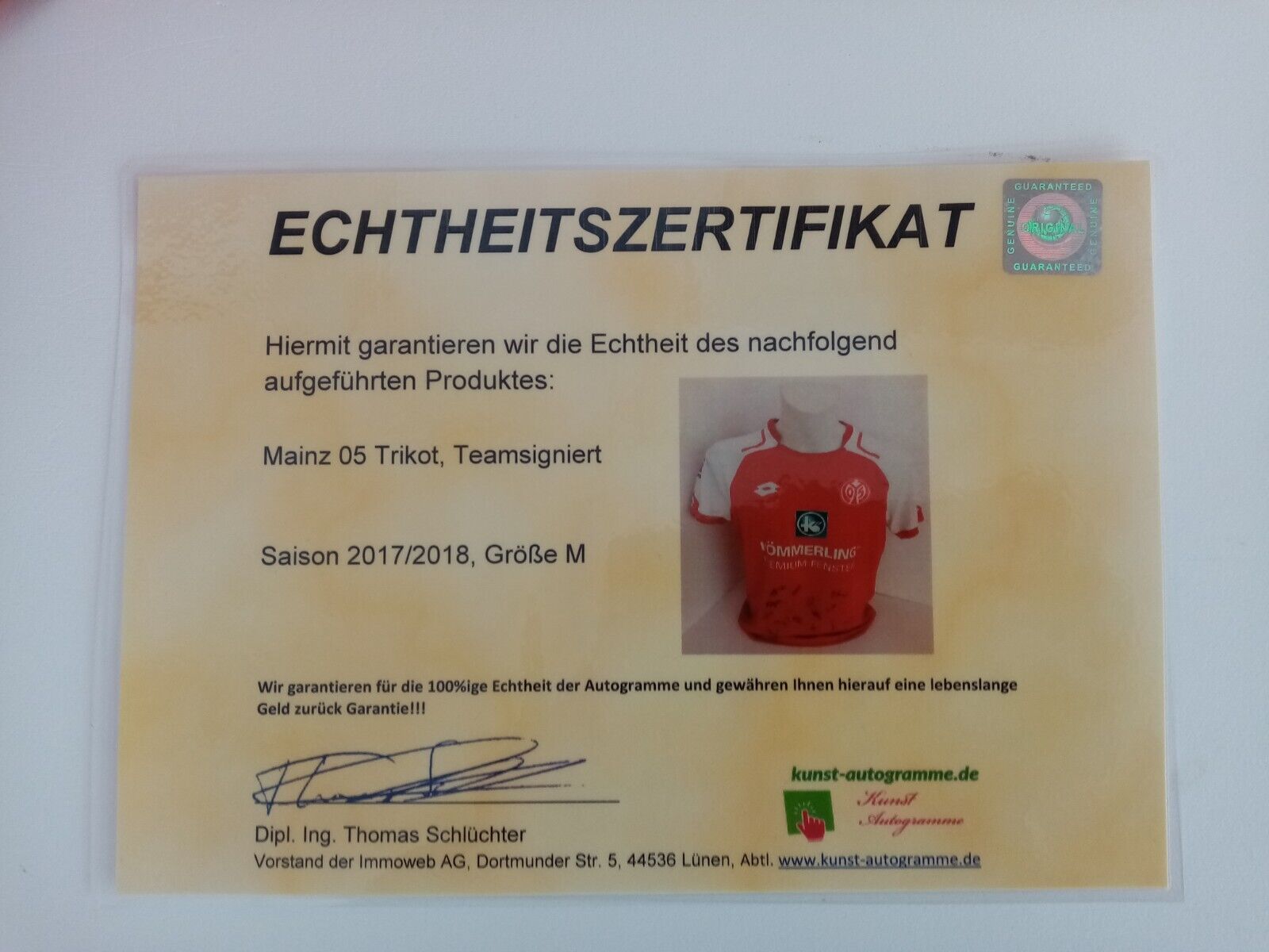 Mainz 05 jersey 2017/2018 team signed autograph bundesliga football lottery new m