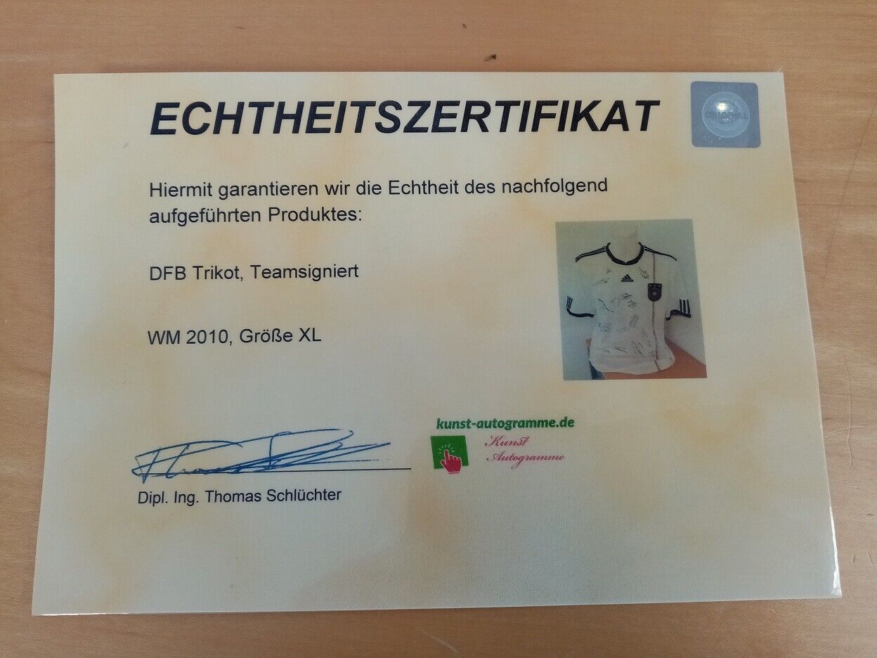 Germany jersey World Cup 2010 team signed autograph football DFB adidas size XL
