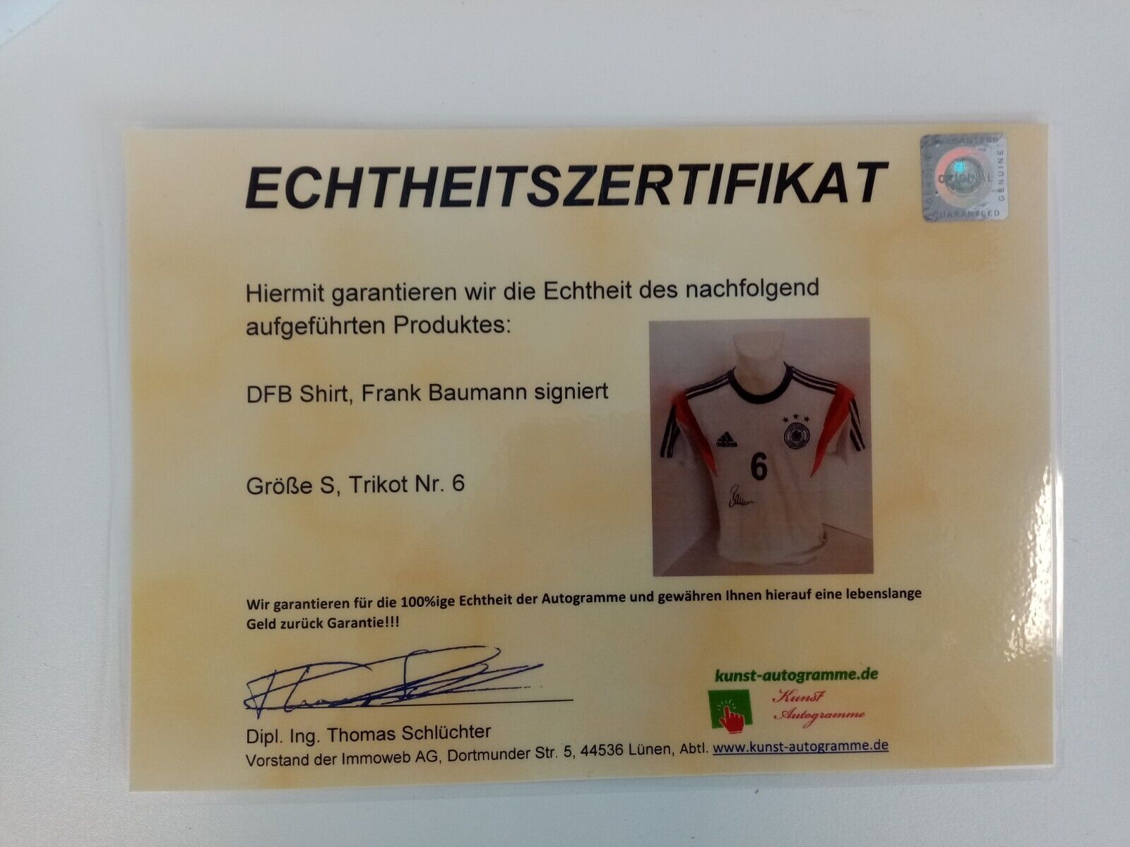 Germany shirt Frank Baumann signed DFB signature jersey adidas Werder S