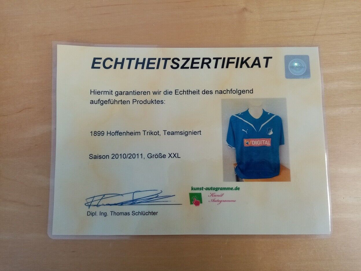 TSG 1899 Hoffenheim jersey 2010/2011 team signed autograph football puma coa XXL