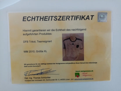 Germany jersey World Cup 2010 team signed autograph football DFB adidas new coa XL