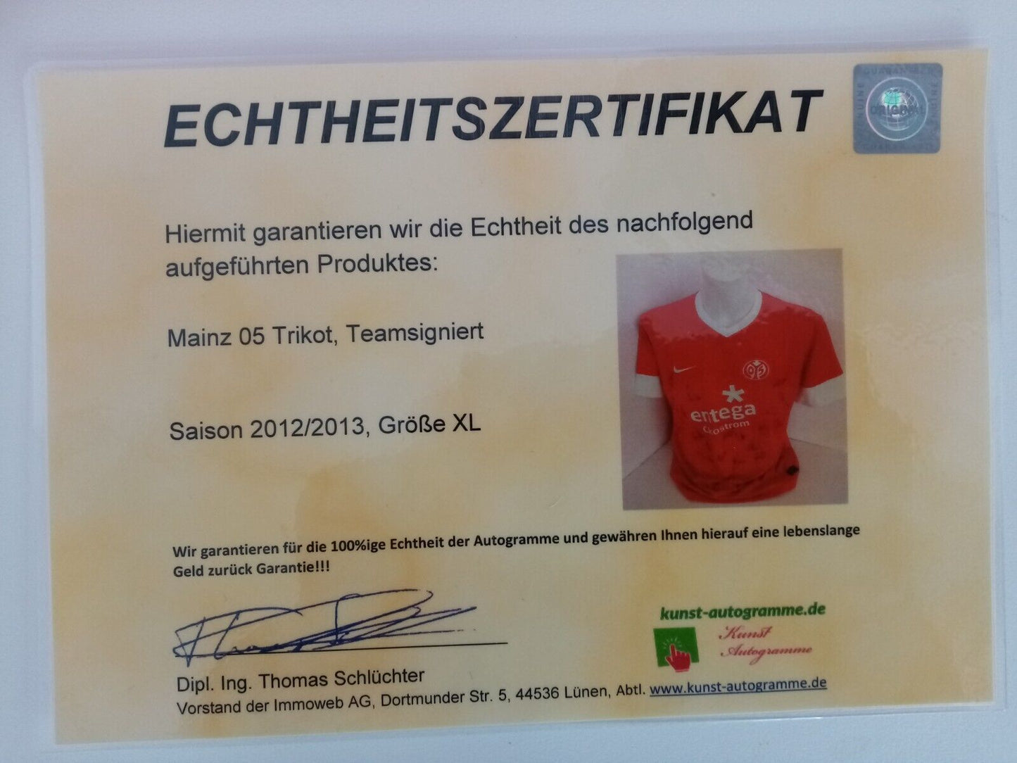 Mainz 05 Jersey 2012/2013 Team Signed FSV Bundesliga Autograph New Nike COA XL