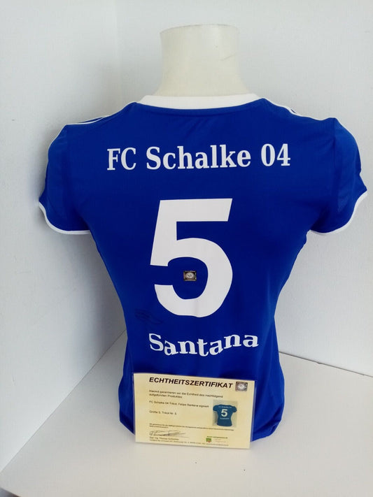 Schalke 04 Women's Jersey Santana signed S04 Bundesliga Football Adidas New S