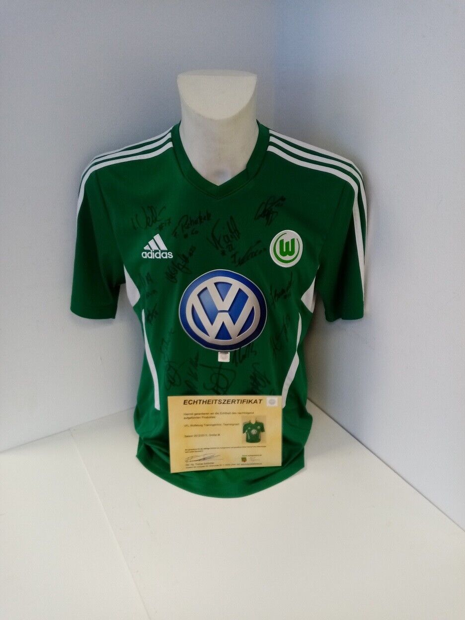 VFL Wolfsburg Jersey 2012/2013 Team Signed Wolves Autograph Adidas Bundesliga M