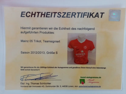 Mainz 05 jersey 2012/2013 team signed autograph bundesliga football nike coa s