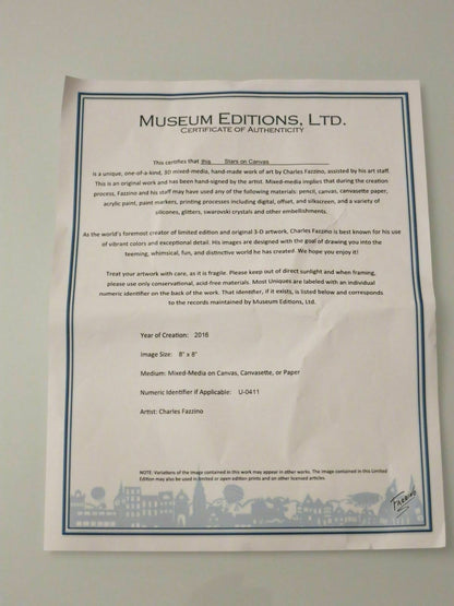 Charles Fazzino "Stars on Canvas" unique - painting - no art print