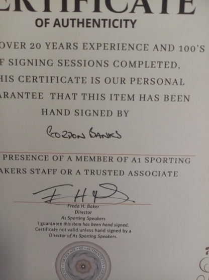 England replica goalkeeper jersey 1966 Gordon Banks signed wembley coa new l