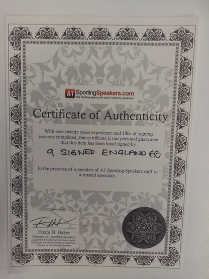 England replica jersey World Cup 1966 9x signed autograph football coa wembley l / xl