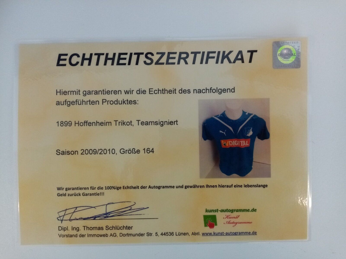 1899 Hoffenheim Jersey 2009/2010 Team Signed Autograph Football, Bundesliga 164