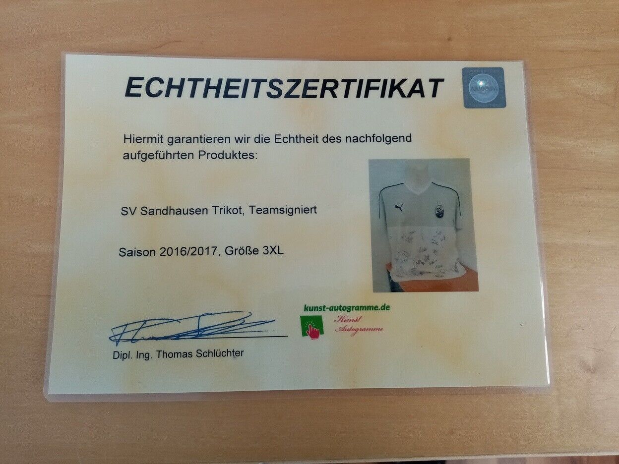 SV Sandhausen jersey 16/17 team signed soccer autograph Puma Signature 3xl