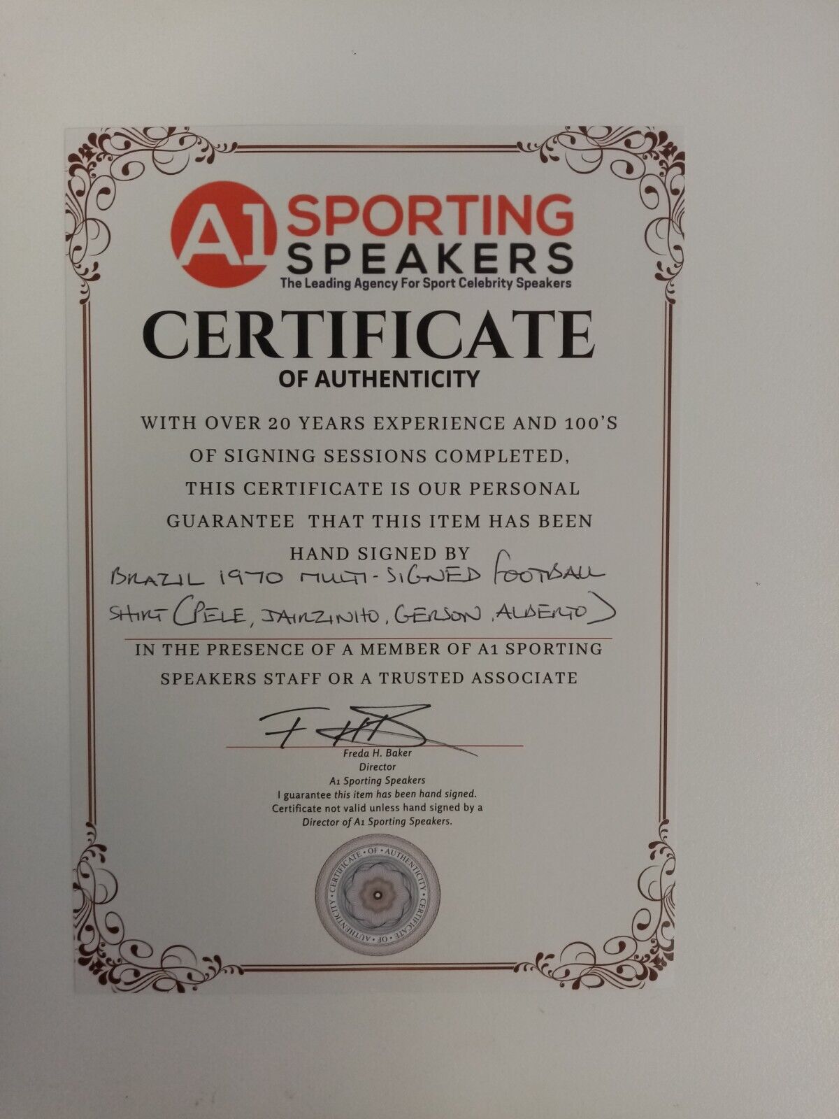 Brazil Repro Trikot WM 1970 + frame Team -signed autograph Pele Neu Coa