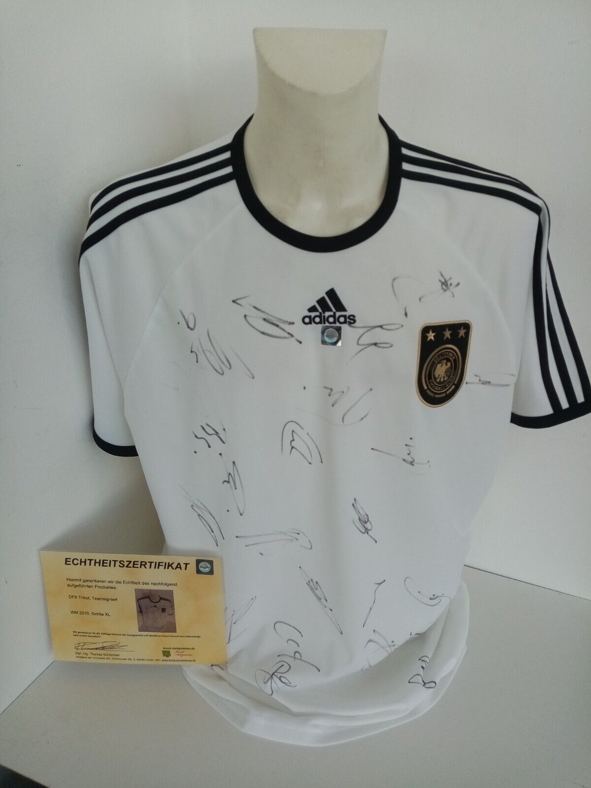Germany jersey World Cup 2010 team signed autograph football DFB adidas new coa XL