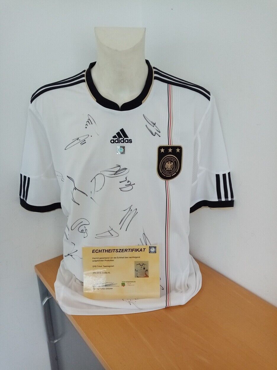 Germany Jersey World Cup 2010 Team Signed Autograph Football DFB Adidas Size XL