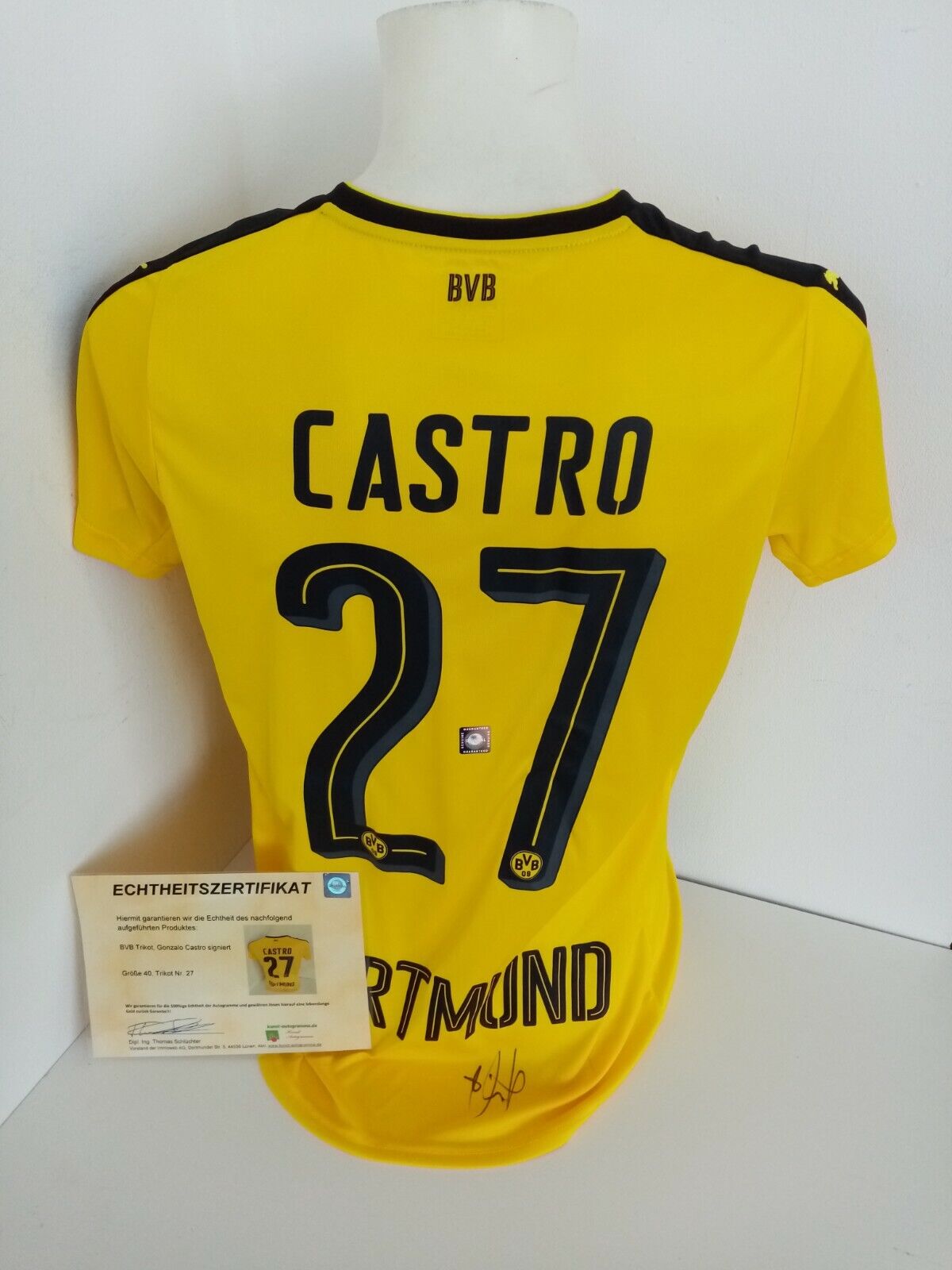 Borussia Dortmund jersey Castro signed BVB autograph football puma women new 40