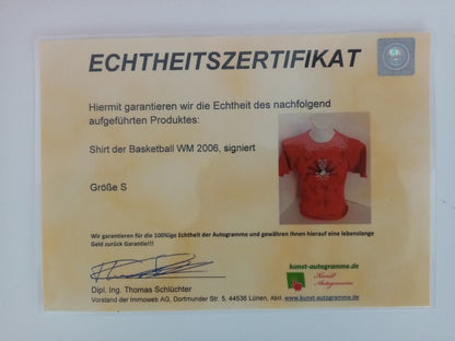 Basketball Shirt WM 2006 Team signed New Dirk Nowitzki Germany DBB Trikot S
