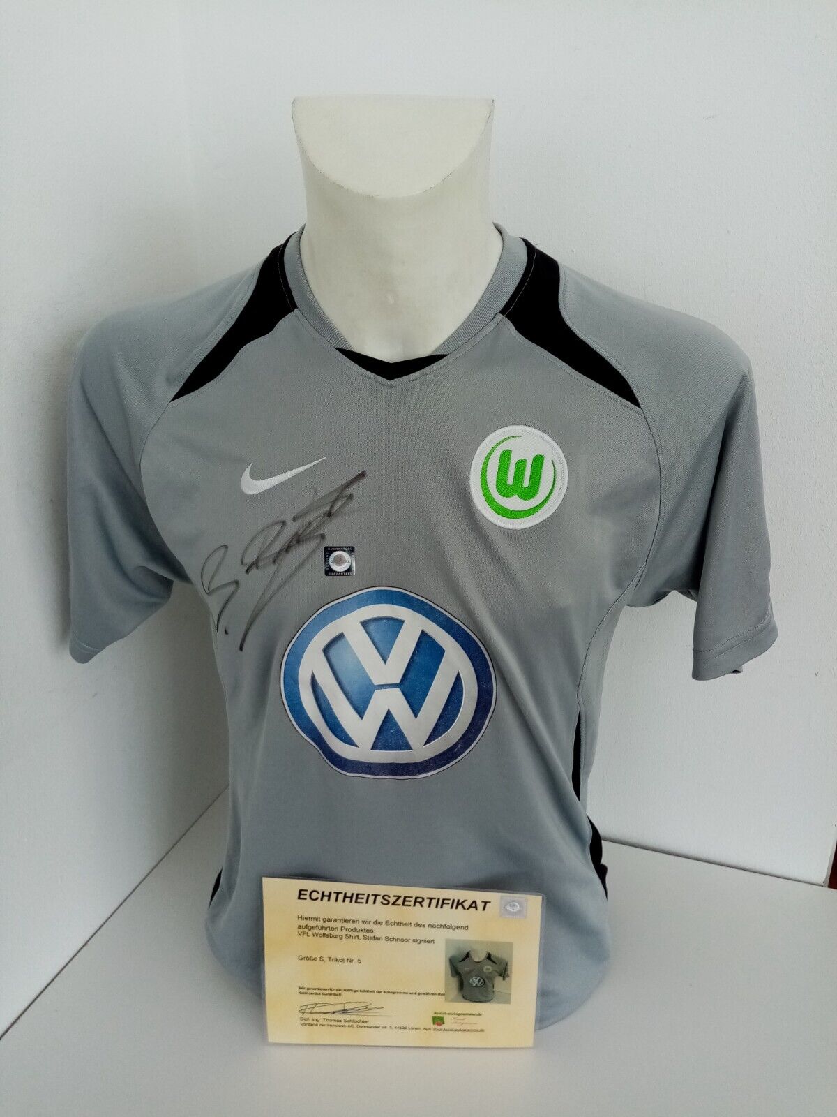 VFL Wolfsburg Shirt Stefan Schnoor signed football autograph jersey Nike S