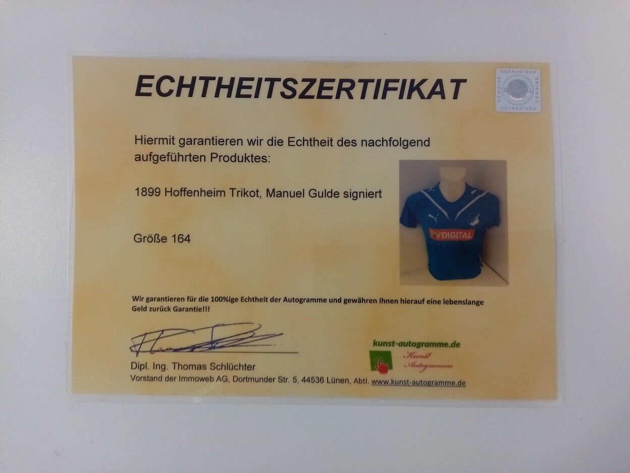 TSG 1899 Hoffenheim jersey Gulde signed autographs Bundesliga football Puma 164