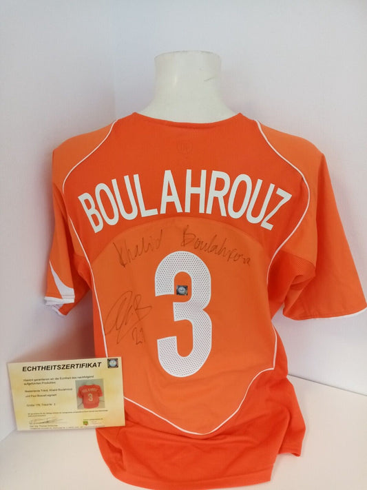 Netherlands jersey Khalid Boulahrouz and Paul Bosvelt signed Holland Nike 176