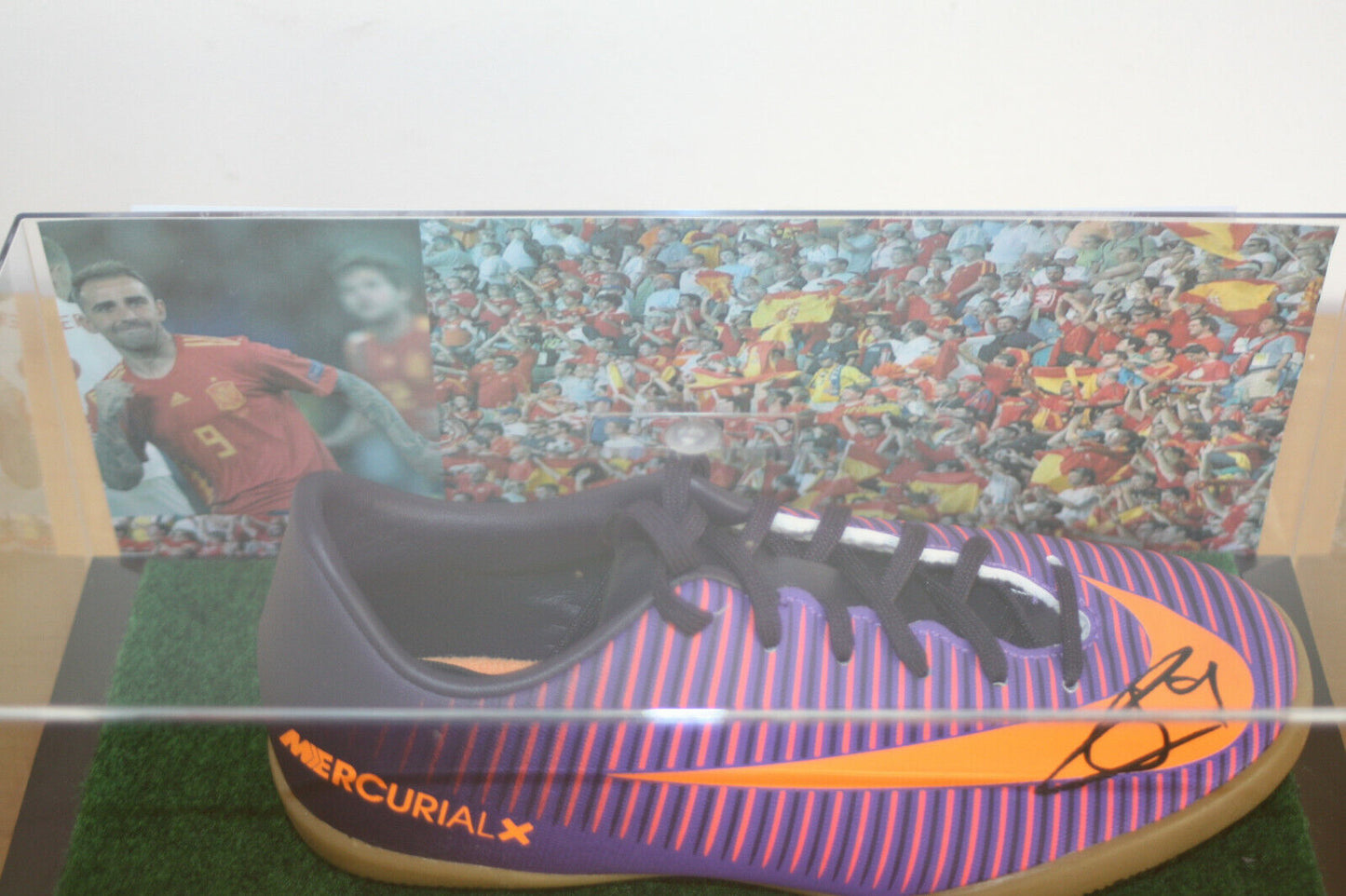 Football Boot Paco Alcacer signed Villareal Spain La Liga Football Nike New